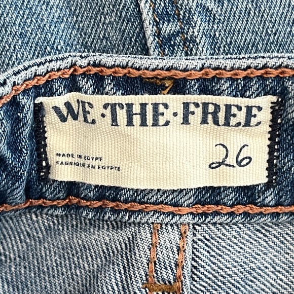 Free People We The Free The Pacifica  High Rise Straight Leg Light wash Jeans 26 - Picture 6 of 14